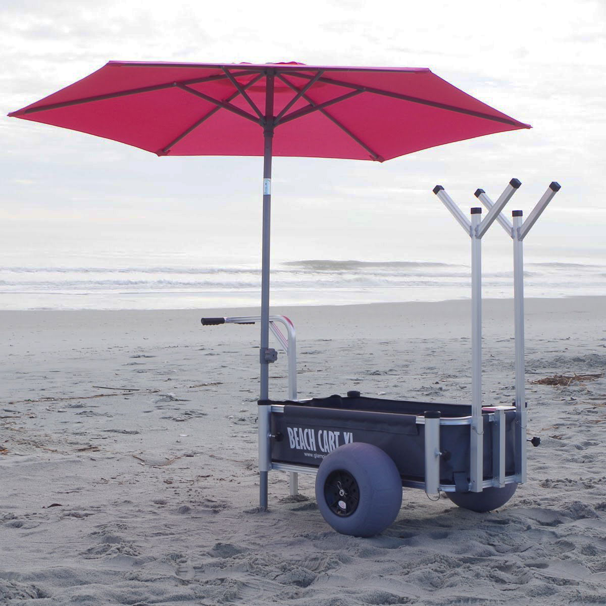 VEVOR Beach Cart Beach Wagon for Sand PVC 15 x 15 Deck w/ 10 Balloon  Wheels 