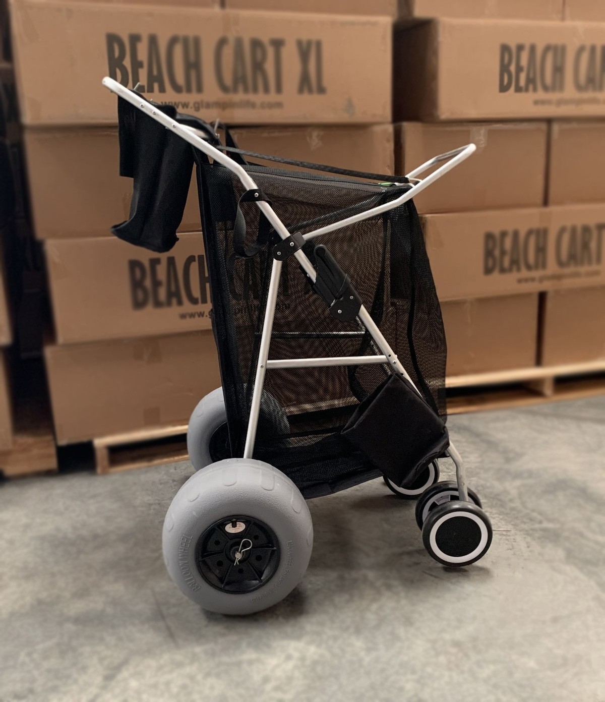 Aluminum Folding Beach Cart XL Rust Free Large Balloon Wheels   Folding Beach Cart XL 2020 