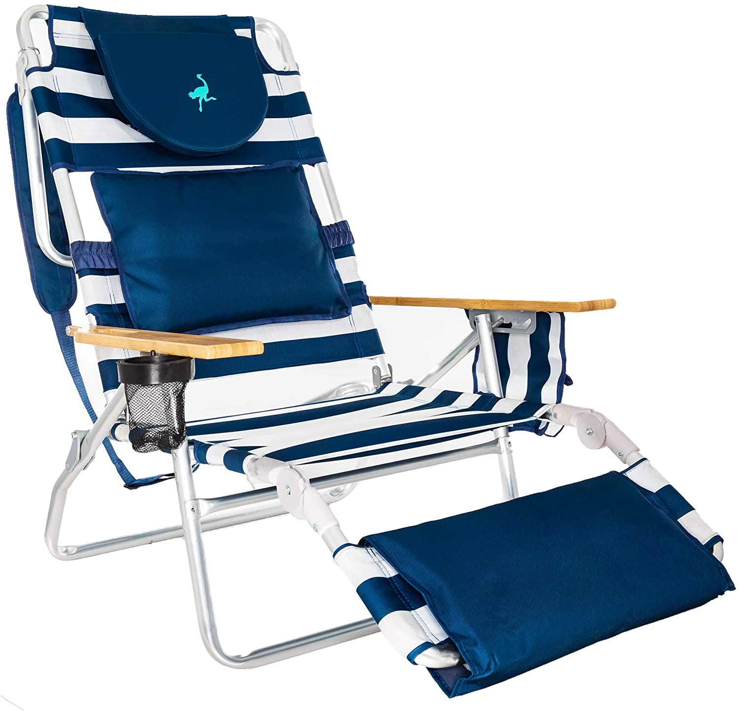 Top Reclining Beach Chair With Footrest Glampin' Life